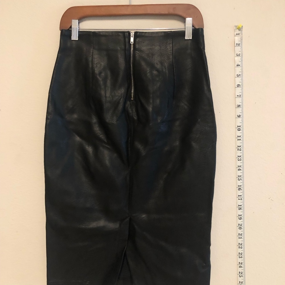 Zara Basic Authentic Leather Knee Length Skirt. S… - image 2